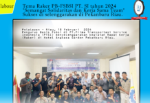 Tema Raker PB-FSBSI PTSI tahun 2024 "Semangat Solidaritas dan Kerja Sama Team"